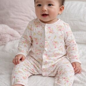 Uniqlo Baby Floral One-Piece Romper | 6–12 Months